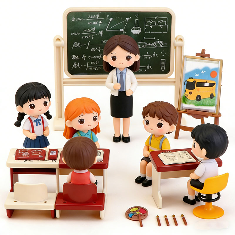 Kids Education Desk - مجموعة أثاث مصغرة لبيت الدمى، طاولة