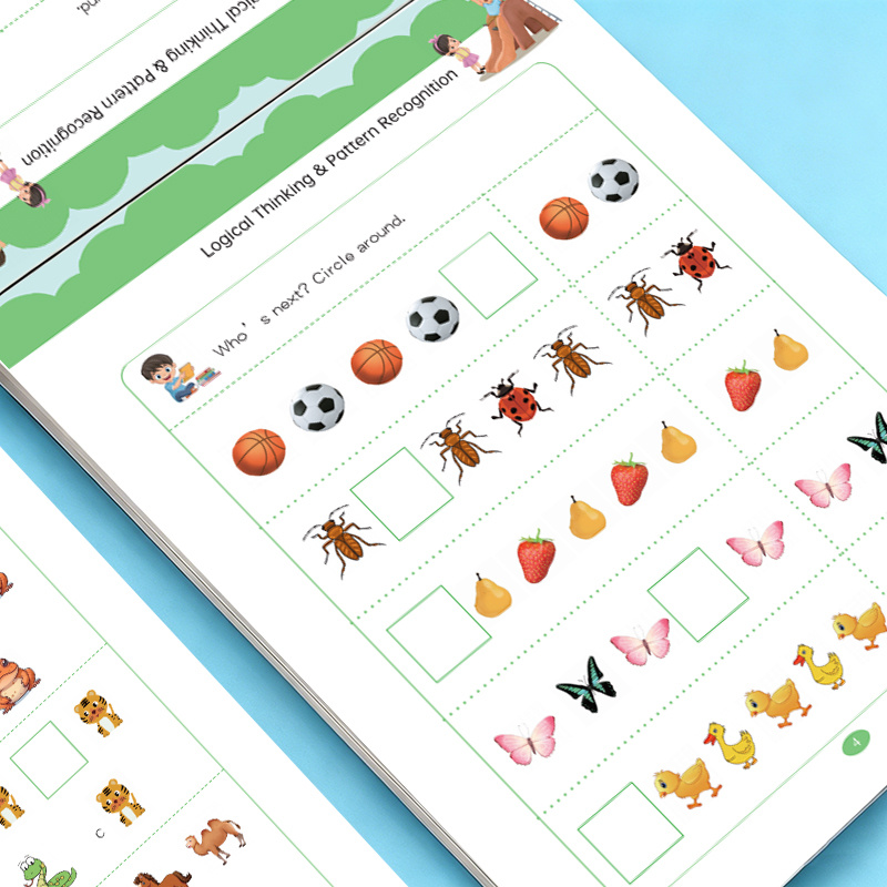 Learning Workbook Preschool - كتاب تمارين البحث عن الأنماط للأطفال
