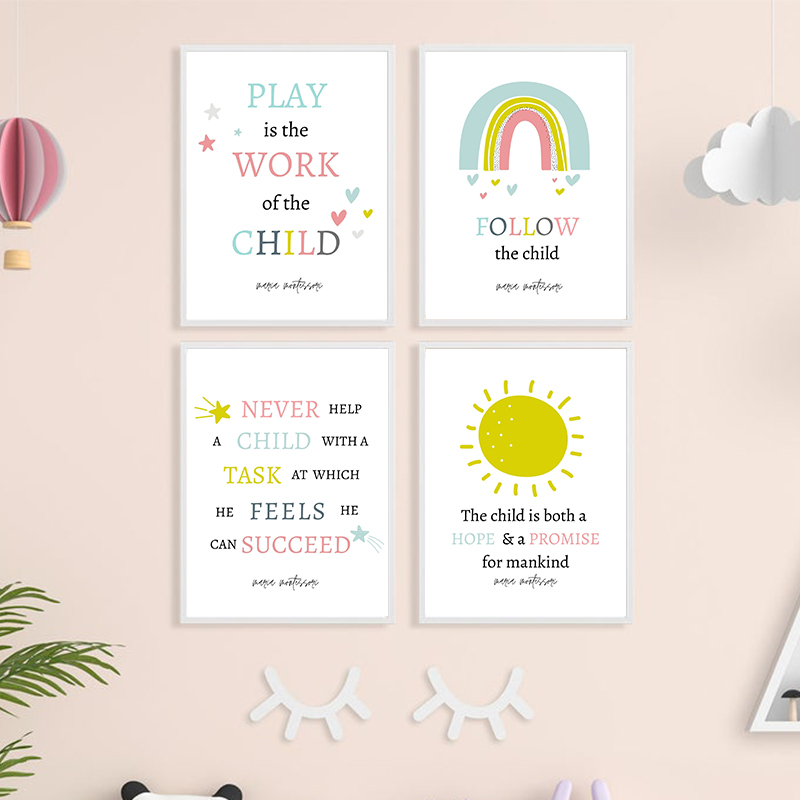 Kids Education Quote - اللعب هي عمل الطفل إقتباس الفن