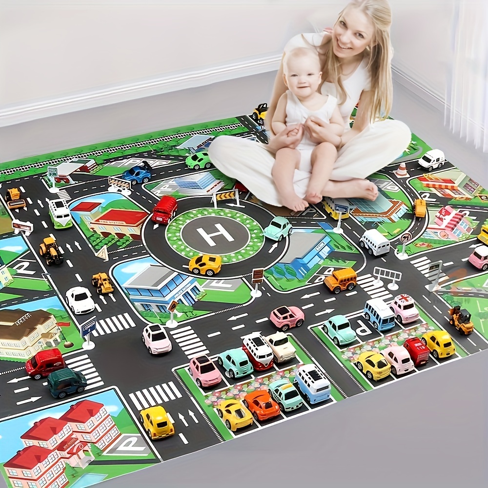 Kids Educational Mat - قطعة واحدة، سجادة لعب حركة المرور