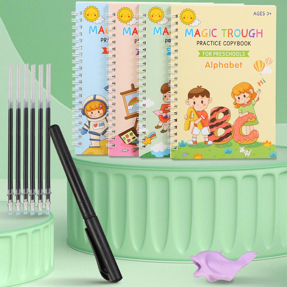 Learning Workbook Preschool - كتاب تدريب سحري للأطفال قابل لإعادة