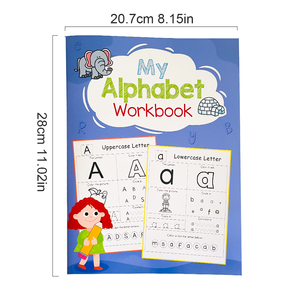 54 صفحة حروف A-Z الأبجدية الصو - مراجعة Learning Workbook Preschool وسعره