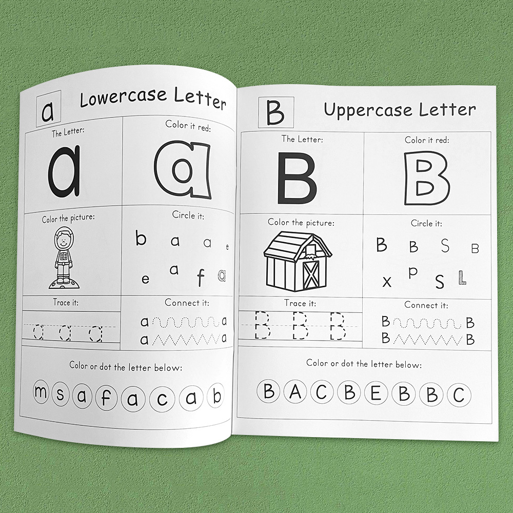 54 صفحة حروف A-Z الأبجدية الصو - مراجعة Learning Workbook Preschool وسعره