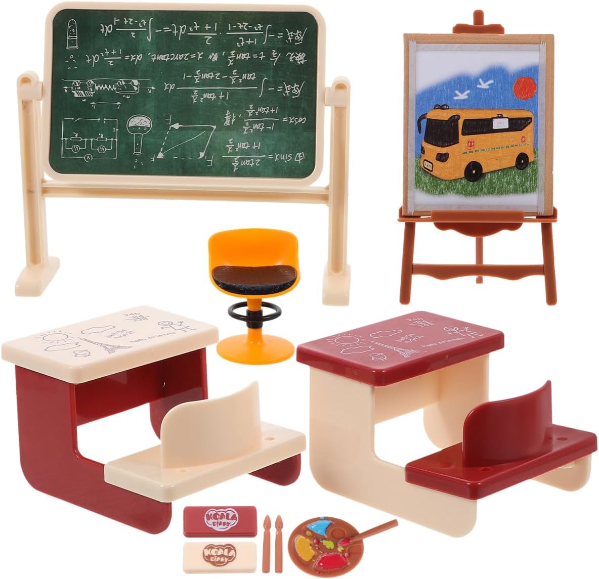 مجموعة أثاث مصغرة لبيت الدمى،  - مراجعة Kids Education Desk وسعره