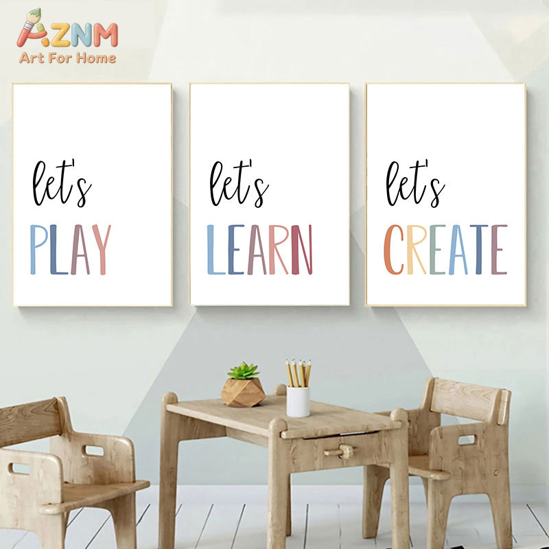 لوحة جدارية قماشية من AZNM بتص - مراجعة Kids Education Quote وسعره
