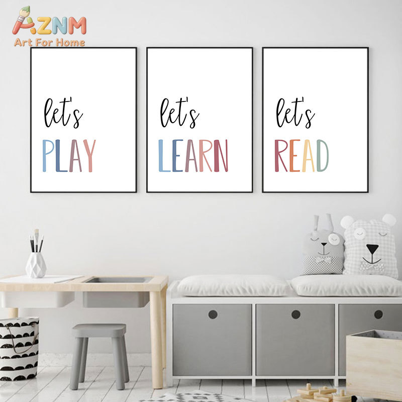 لوحة جدارية قماشية من AZNM بتص - مراجعة Kids Education Quote وسعره