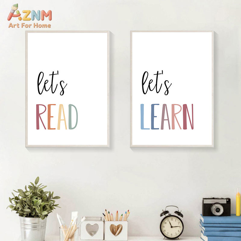 لوحة جدارية قماشية من AZNM بتص - مراجعة Kids Education Quote وسعره