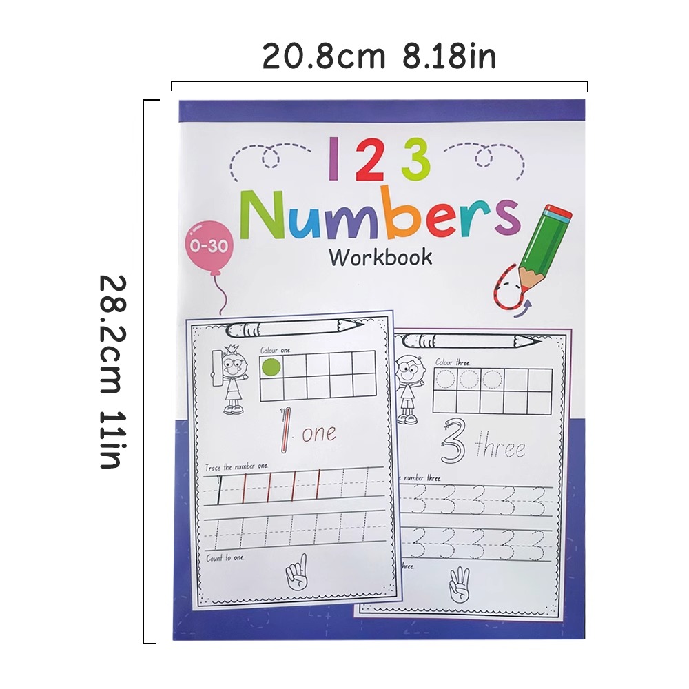A4 حجم عدد 0-30 تتبع ممارسة ال - مراجعة Learning Workbook Preschool وسعره