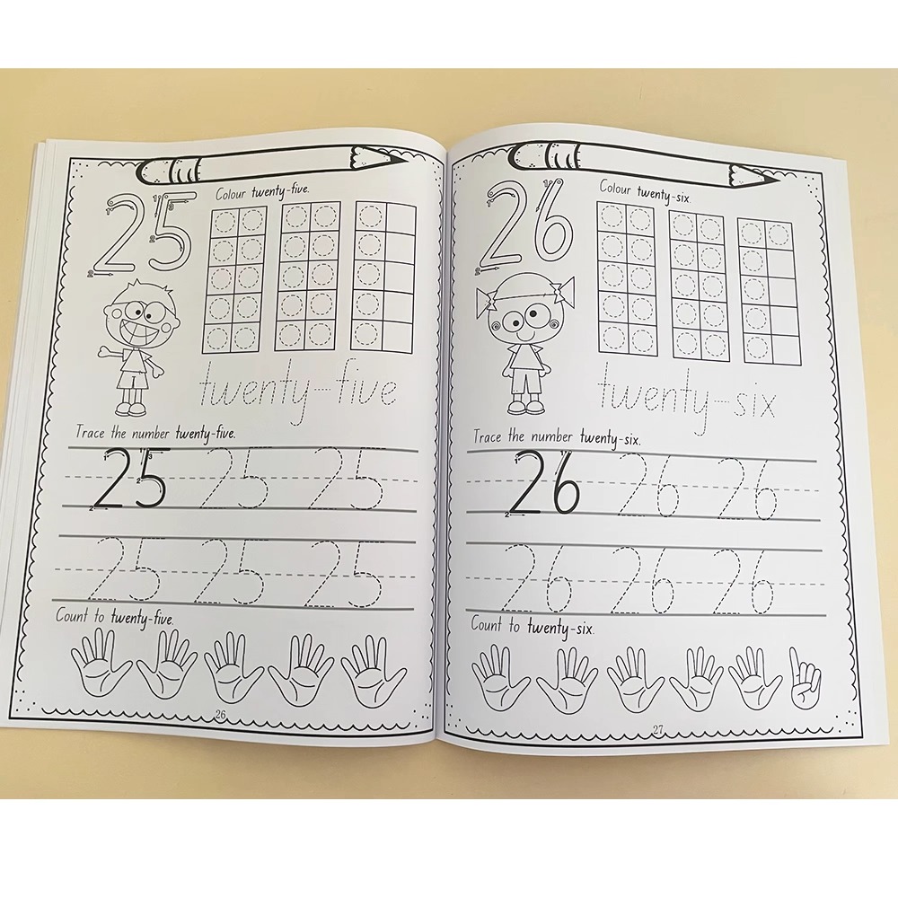 A4 حجم عدد 0-30 تتبع ممارسة ال - مراجعة Learning Workbook Preschool وسعره