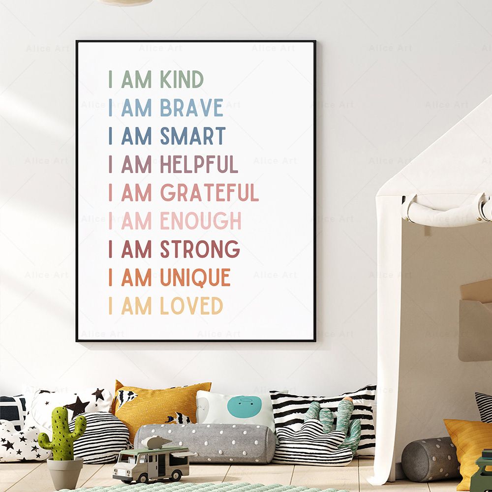 ملصق تأكيدات إيجابية لغرفة الأ - مراجعة Kids Education Quote وسعره