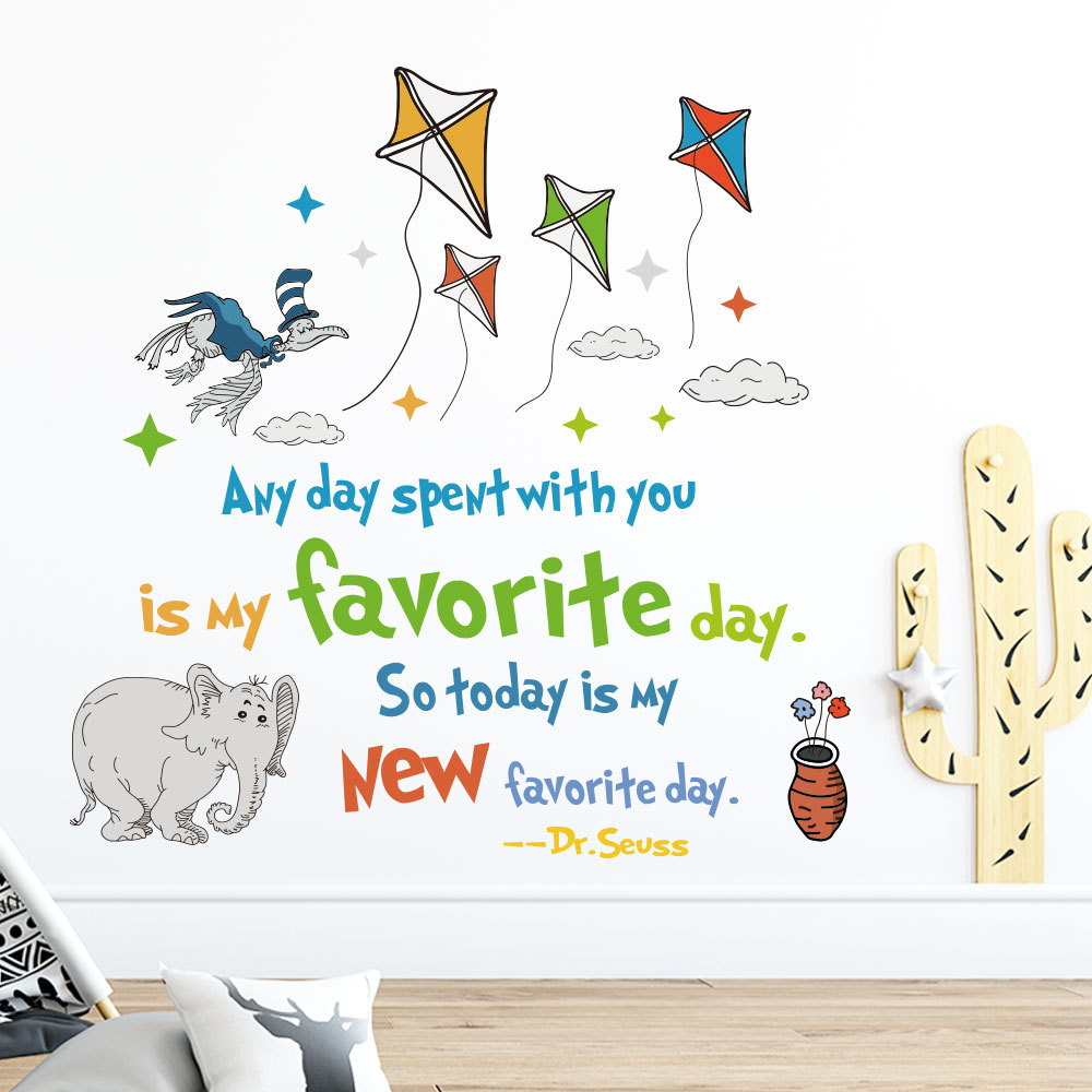 ملصقات حائط dr Seuss ملونة ، ا - مراجعة Kids Education Quote وسعره